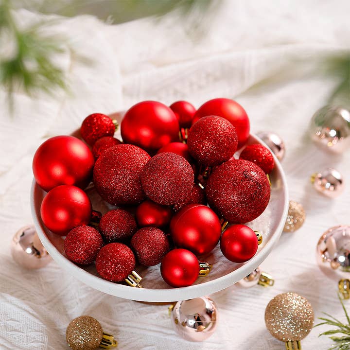 UNISHE - Wholesale Christmas Decoration - Christmas Ball Ornaments Set of 42 Pcs Hanging Decor ZK37065