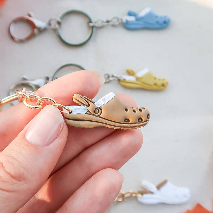 Fuzzy Croc Polymer Clay Keychains for wholesale by Lily Ann Clay Designs