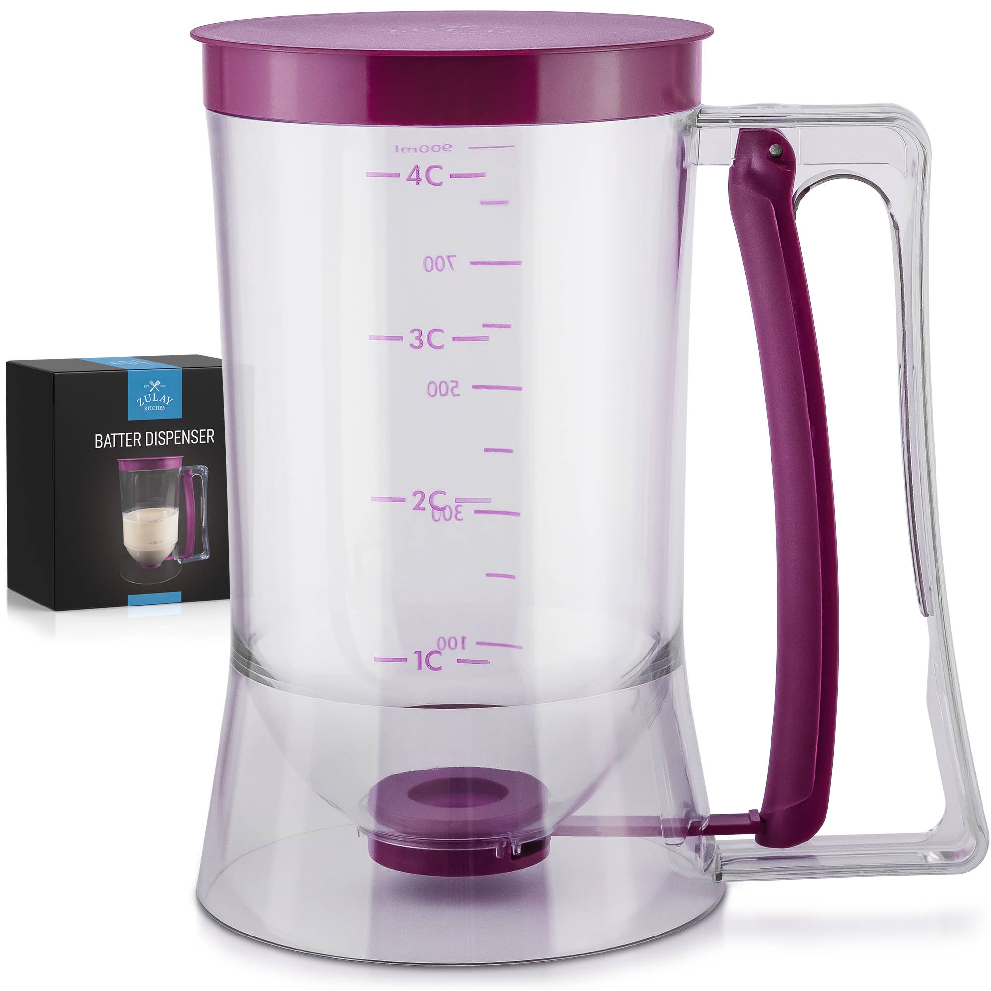Zulay Kitchen - Wholesale Kitchen Tool/Gadget - 4-Cup Pancake Batter Dispenser – Squeeze Bottle for Baking6