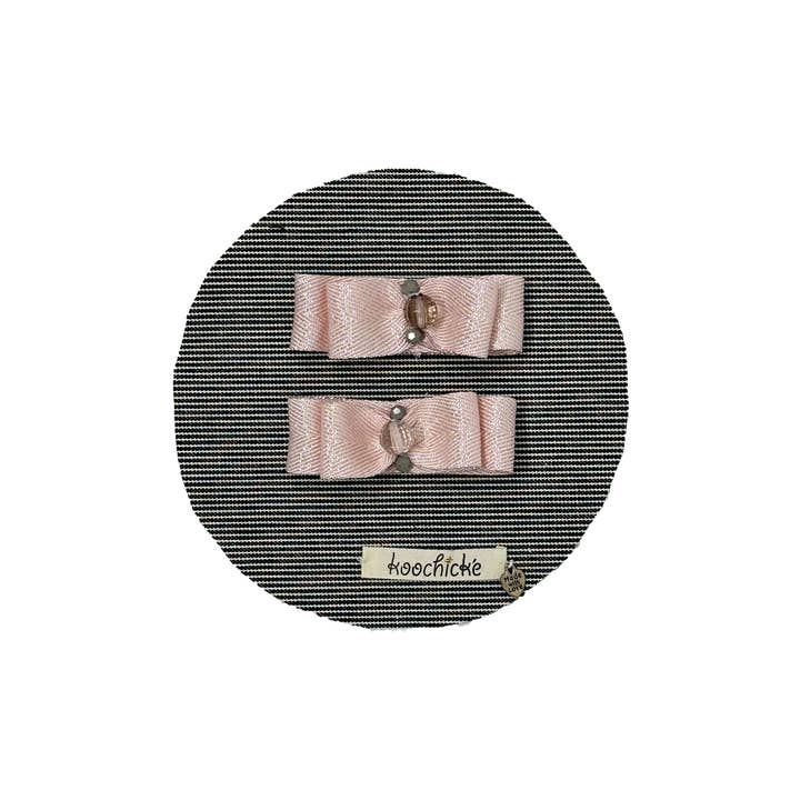 Hand-Made Glittered Pink Set of Hair Clip for wholesale by Koochické