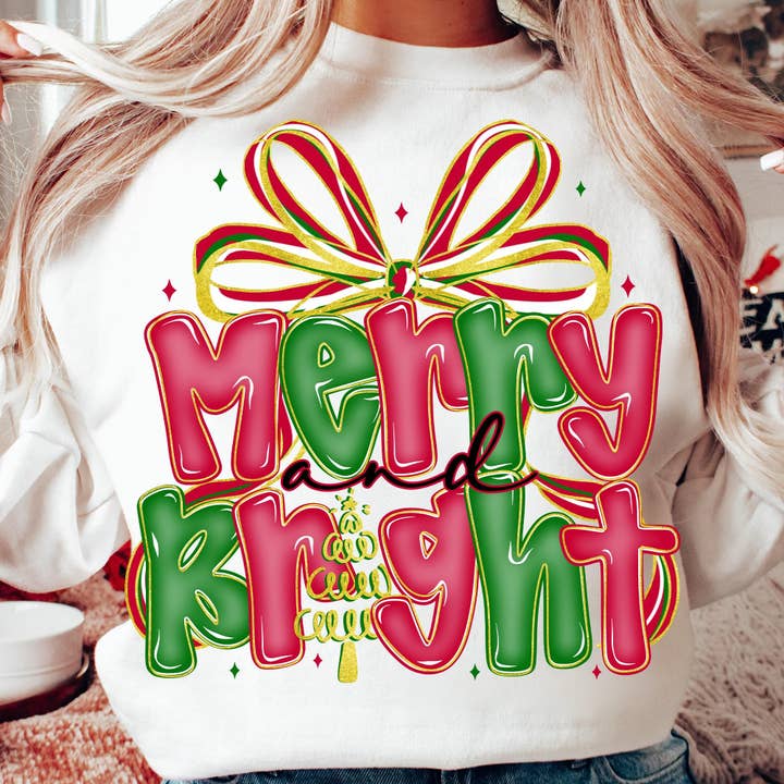 Merry and bright T-Shirt, Christmas Season Sweatshirt for wholesale by NVC Ecommerce LLC