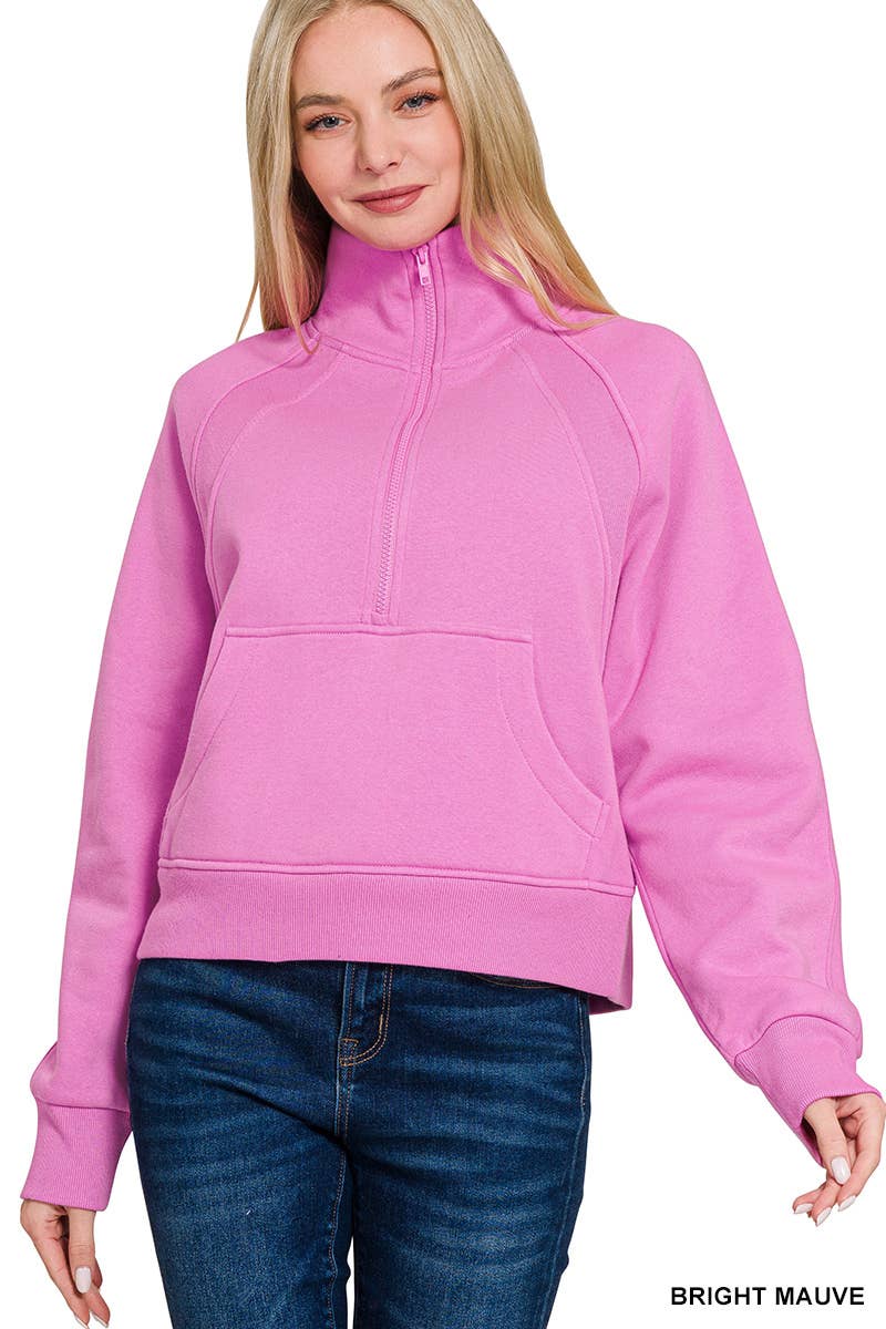 42POPS - Wholesale Sweatshirt - Women's - `.Half Zip Cropped Pullover3