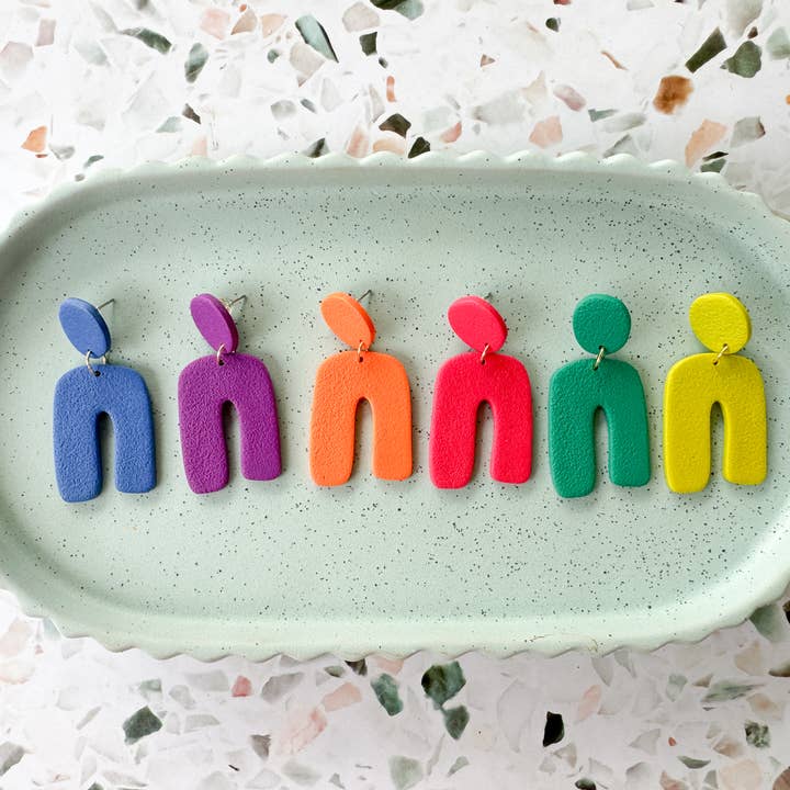 Anam Cara Clay Goods - Wholesale Dangle Earrings - Organic Arch Drops-Polymer Clay Earrings6