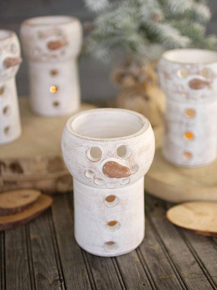 CLAY SNOWMAN LUMINARY for wholesale by Kalalou