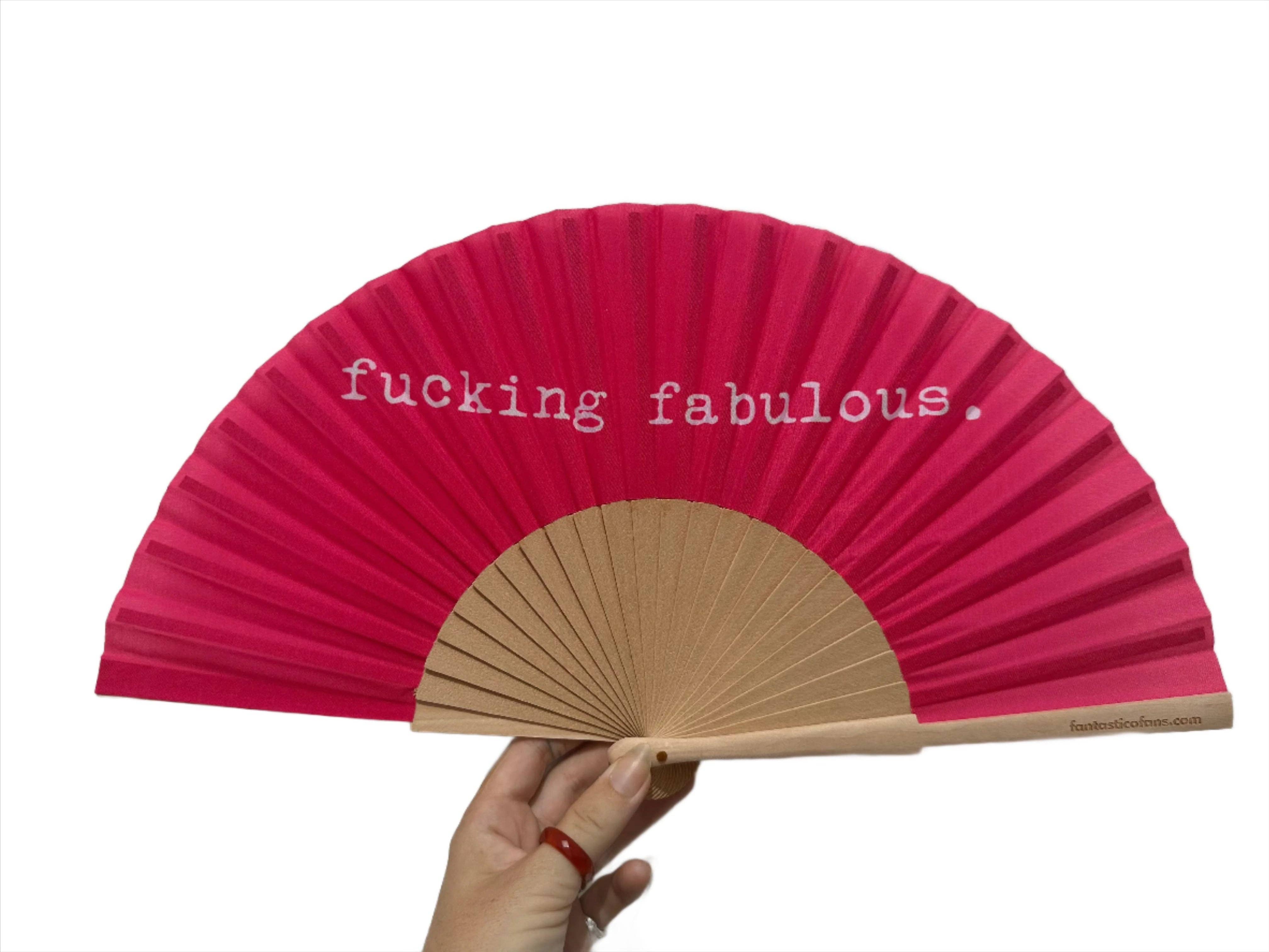 Fantastico Fans – wholesale Handheld folding fan – Fucking Fabulous 23cm fan1