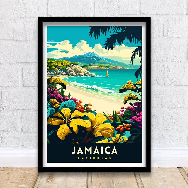 Jamaica Caribbean Travel Poster for wholesale by InkNPrintz