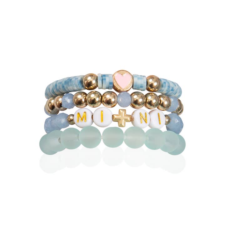 Mini Momo - Wholesale Beaded Bracelet - Kids - Mommy and Me Bracelets - Beaded Stackable Bracelet for Kids