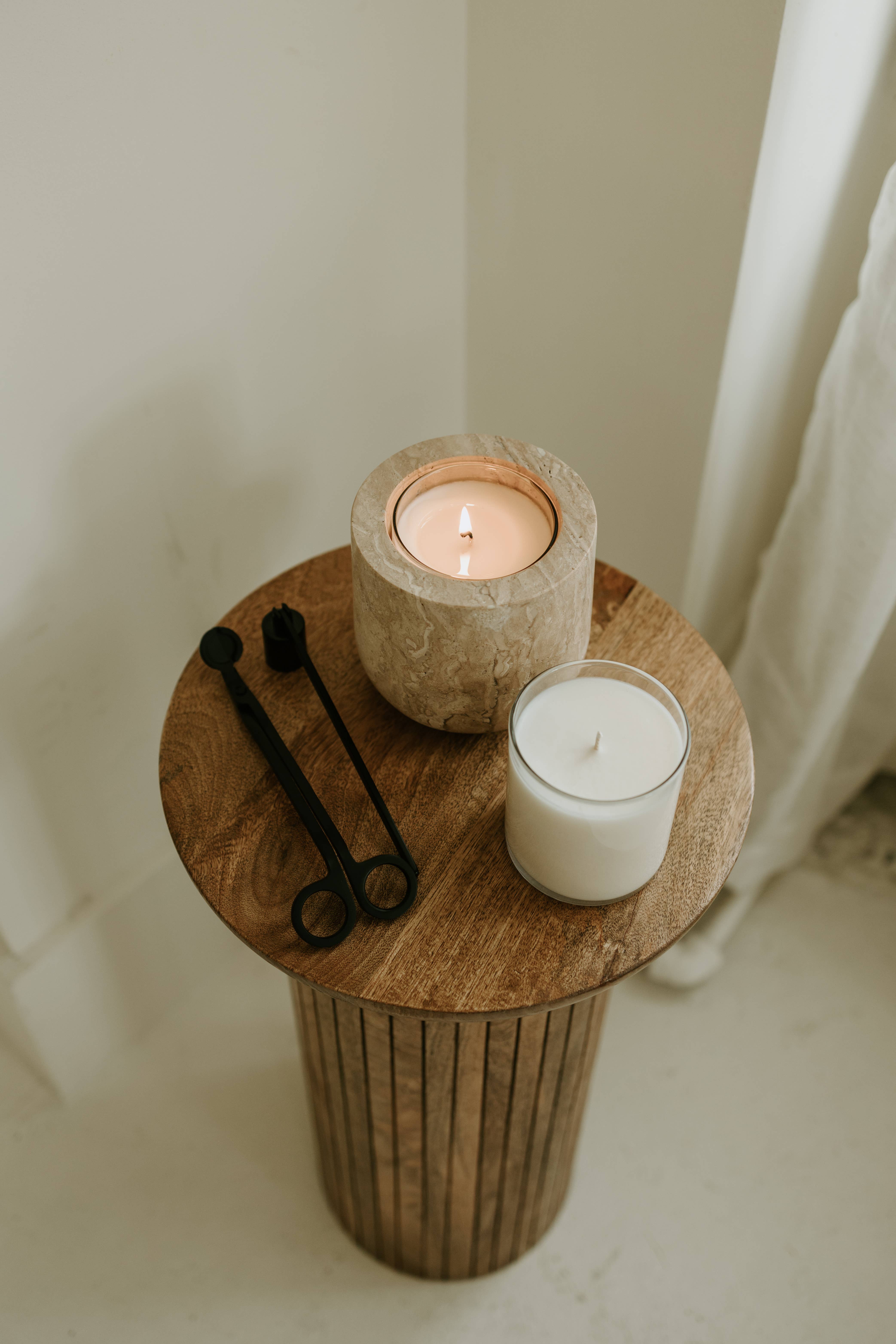 Last Candle Co - Wholesale Jar/Filled Candle - Beige Travertine Refillable Candle1