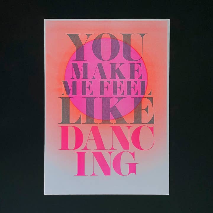 A3 Riso Print Dancing for wholesale by Little Paper Soul