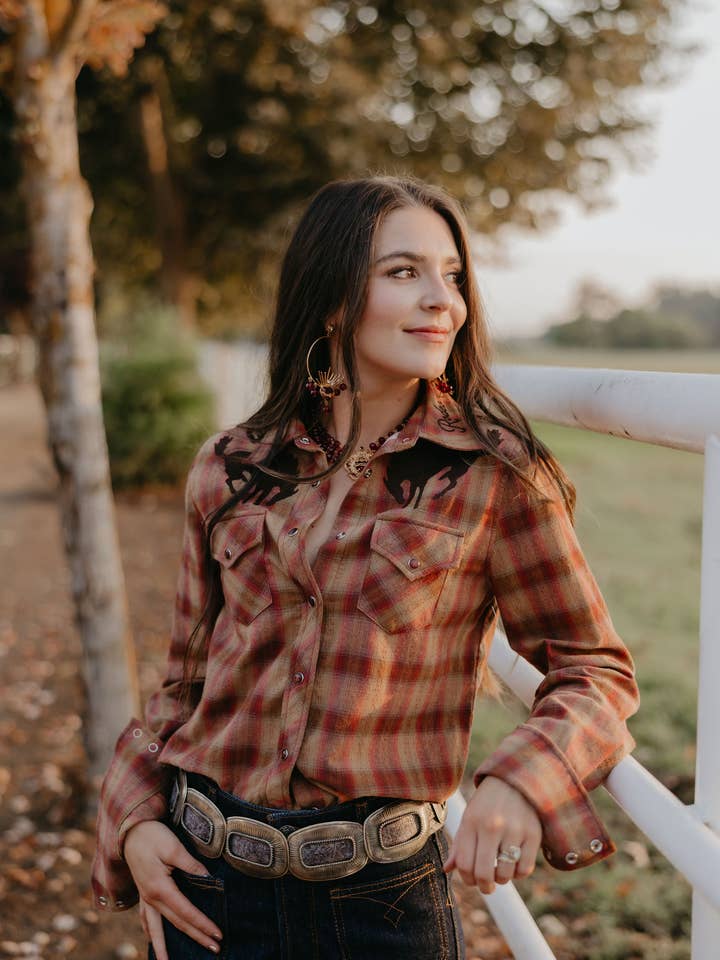 Pretty Plaid Cowboy Button Up and other Purchase Wholesale western button up. Free Returns & Net 60 Terms on Faire trending on Faire.