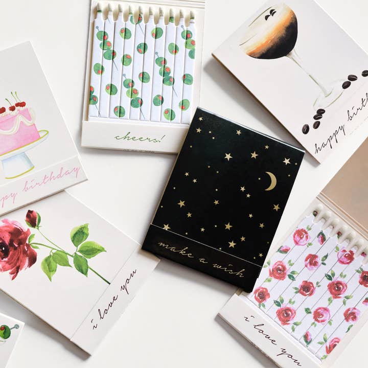 Abigail Jayne Design - Wholesale Matches - Stars Make a Wish Match Card® | Candle Matches1