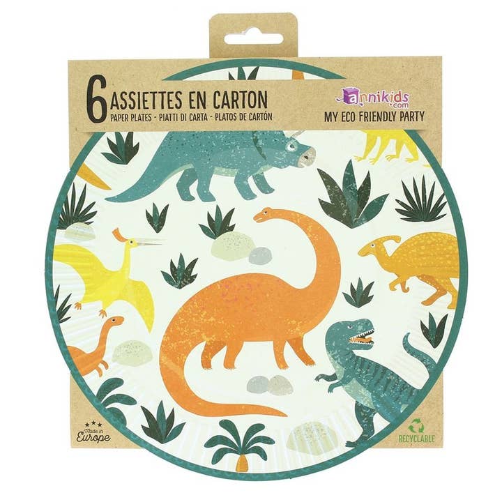 Annikids - Wholesale Disposable Plate - 6 Dinosaur Plates3