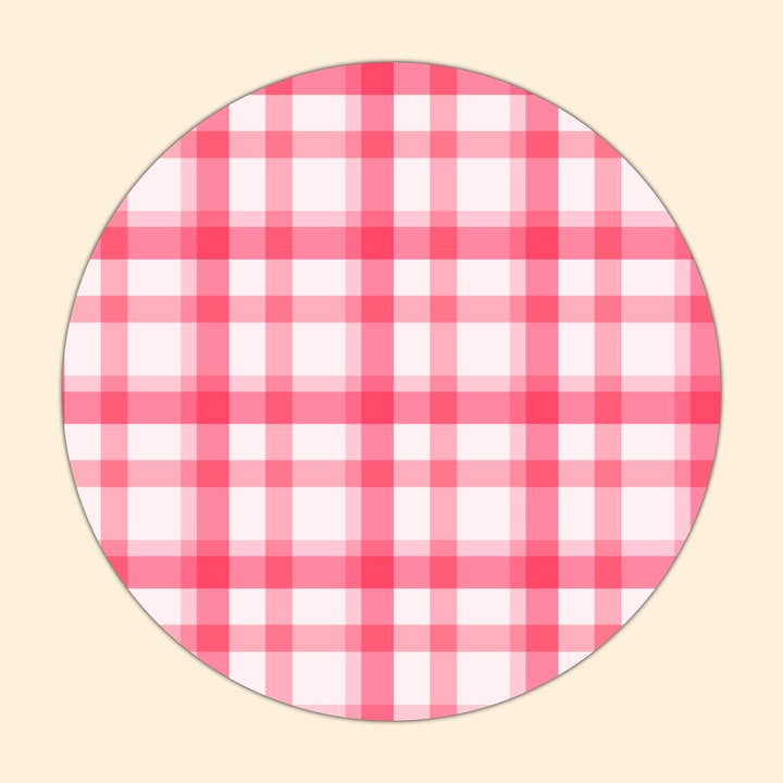 Plaid petal Patchwork rund musemåtte for engroshandel hos Annie's paper studio