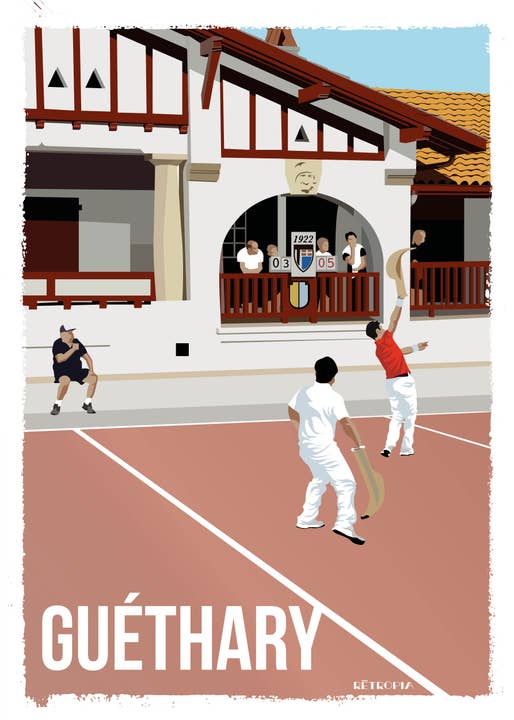 Retropia - Venta al por mayor Ilustración - Guethary - frontón 50x70 cm