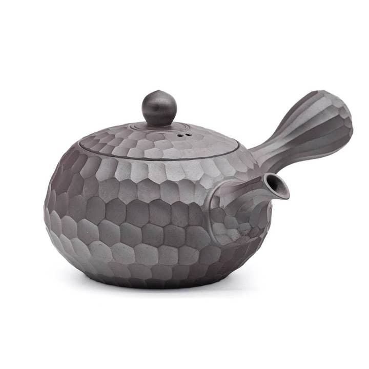 Kyusu japonais - 森伊呂久 Mori Iroku - Théière Banko-yaki à découpe diamant - 180 ml pour la vente par Tezumi