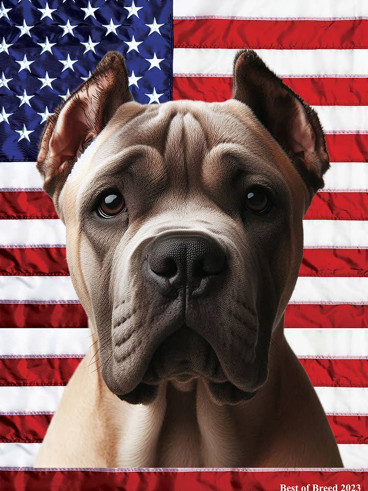 Drapeau de jardin Cane Corso Fawn - Patriotic III pour la vente par Best of Breed Products
