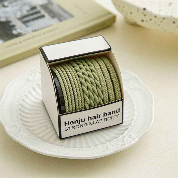 ACCITY - Wholesale Hair Tie - 10PCS BRAIDED CORD SUPER STRETCHY ELASTIC HAIR TIE_CWAHA0331