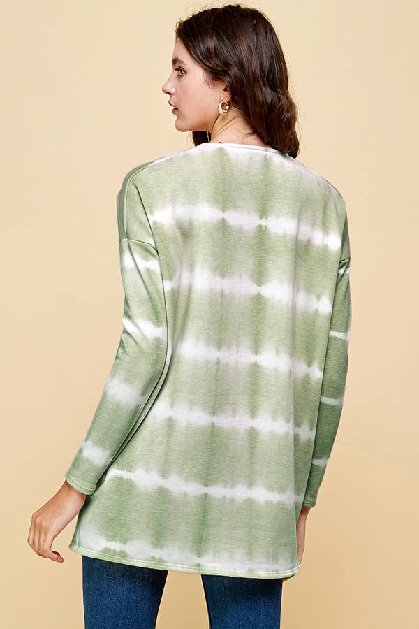 LA FIESTA – wholesale Tunika - Dam – TIE-DYE PRINT V-RINGAD TOPP8