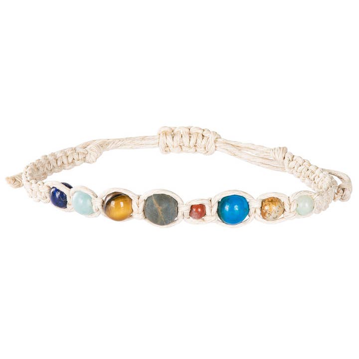 Benjamin International - Wholesale Beaded Bracelet - SOLAR SYSTEM HEMP BRACELET