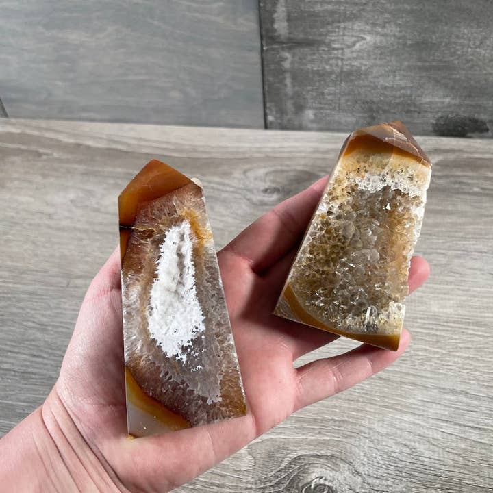 Keystone Crystals - Venta al por mayor Piedras/cristales espirituales - Obelisco de Cornalina Druzy - Punto de Energía de Cristal9