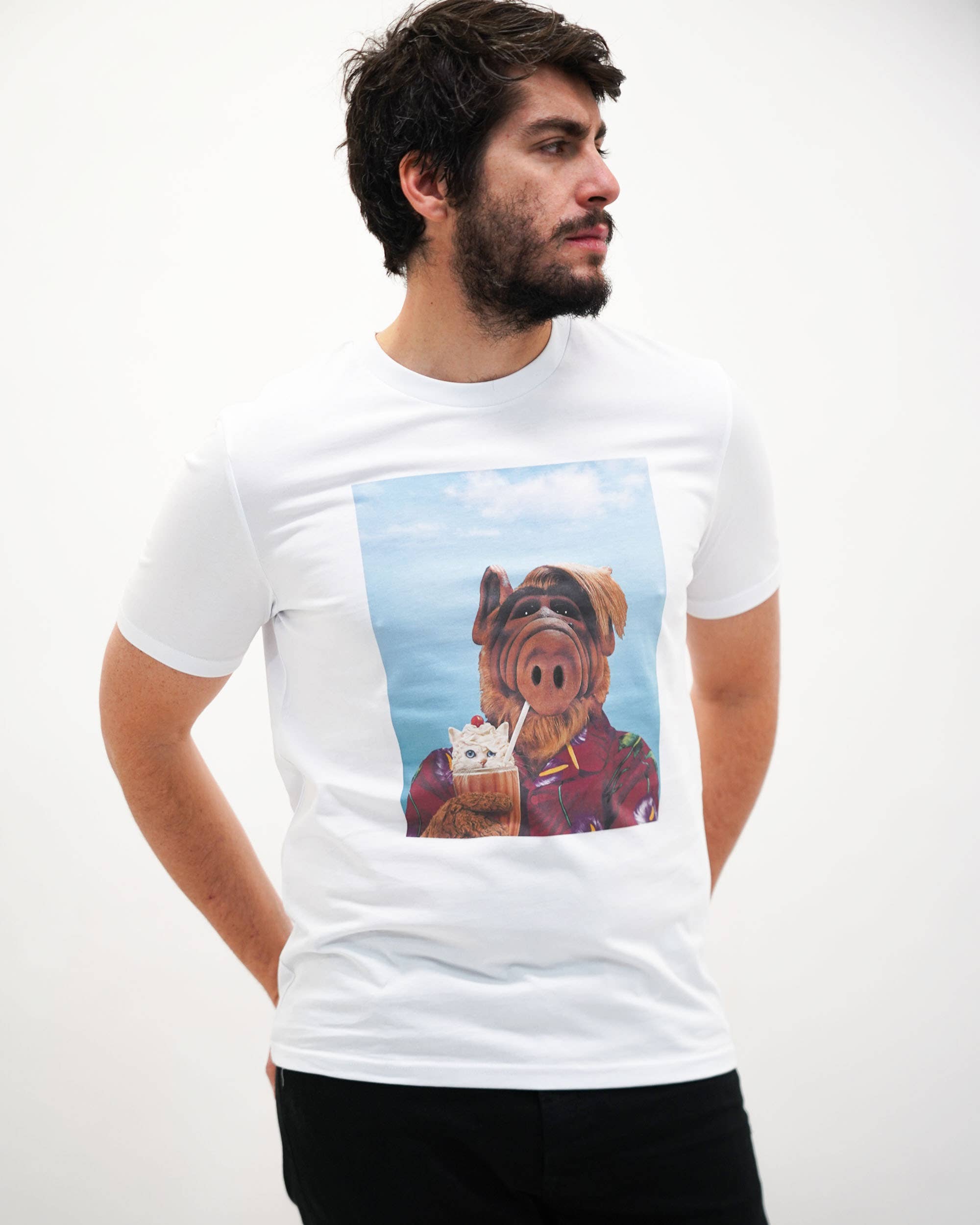 White Alf Milkshake T-shirt - 80s Series T-shirt for wholesale on Faire3