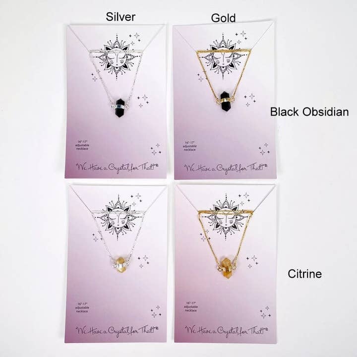 Rock Paradise - Wholesale Pendant/charm necklace - Double Terminated Crystal Point Necklace