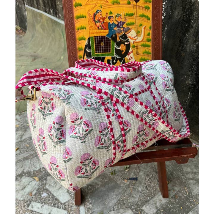 Bhawana Handicrafts - Wholesale Weekender Bag - Women's - Beautiful Cotton Bag Large Quilted Duffle Bag Shopping Bags5