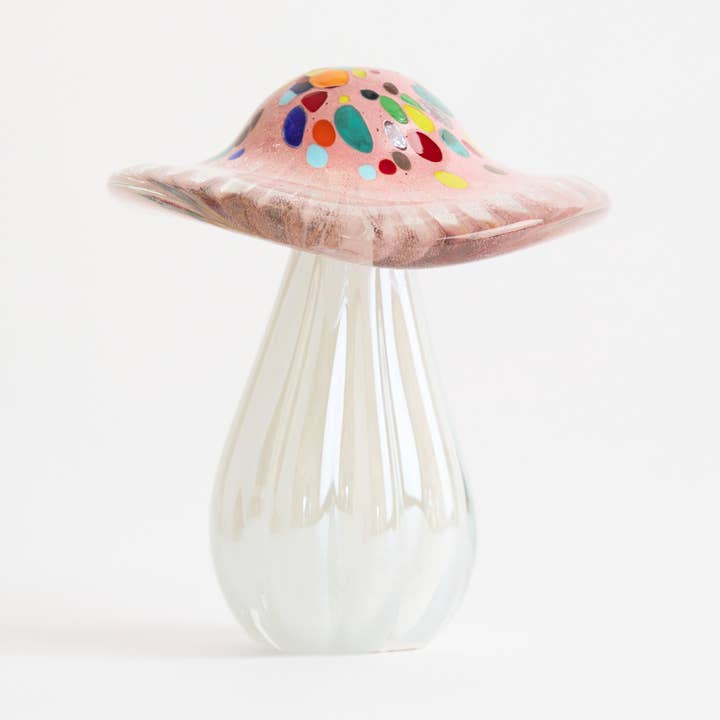Glass Mushroom Figurine 6" x 6.5" for wholesale by Humber