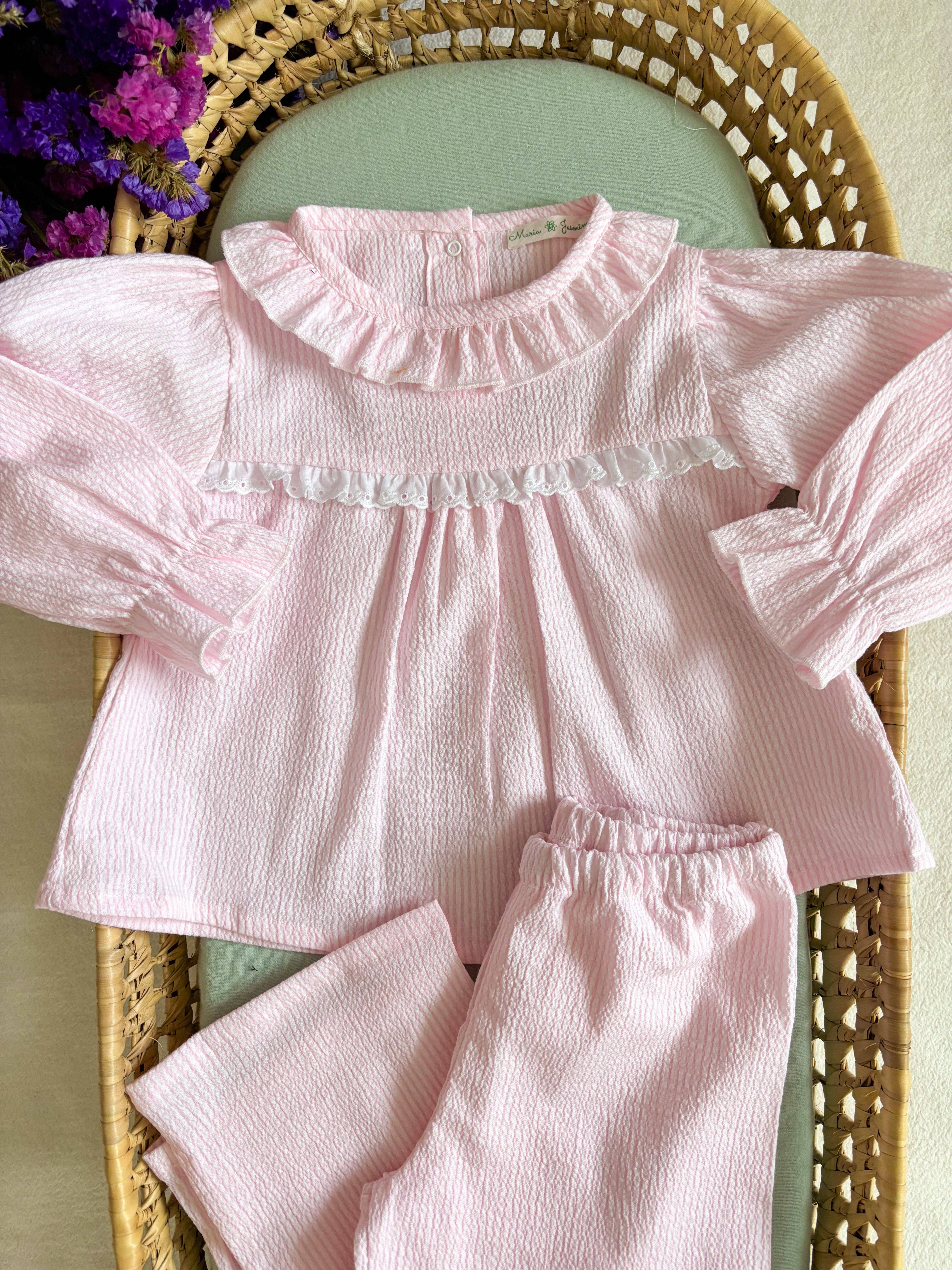 Maria Jasmim Baby & Child - Wholesale Sleepwear Set - Kids - Pink Striped Pajamas1