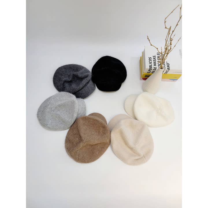 Comfortarians - Wholesale Newsboy/Schoolboy Hat - Women's - Angora Wool Newsboy hat, Angora Beret with brim9