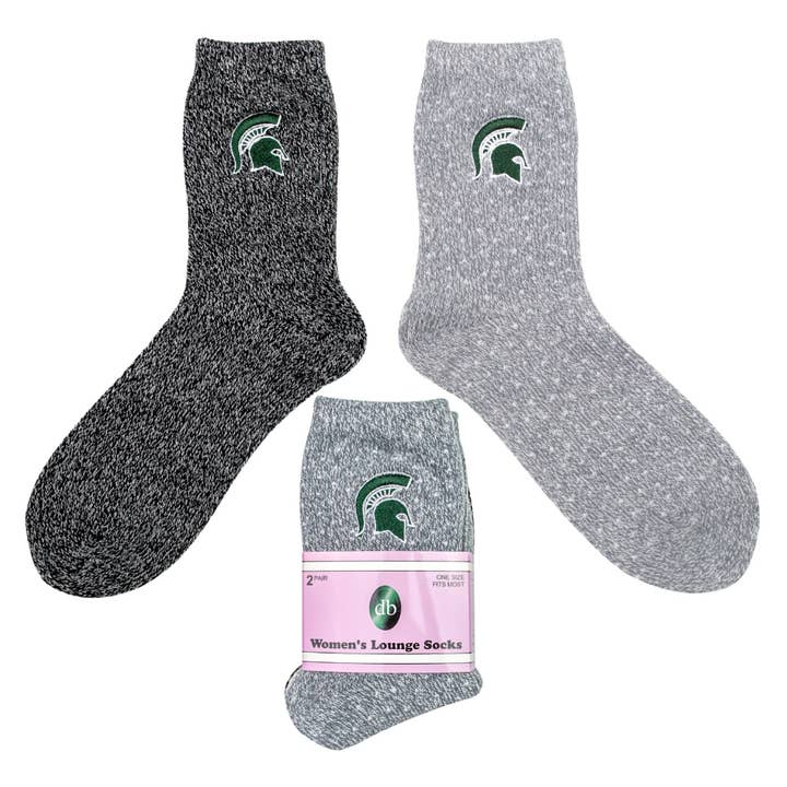 Michigan State Spartans Women's Lounge Socks - 2 Pack for wholesale by Donegal Bay