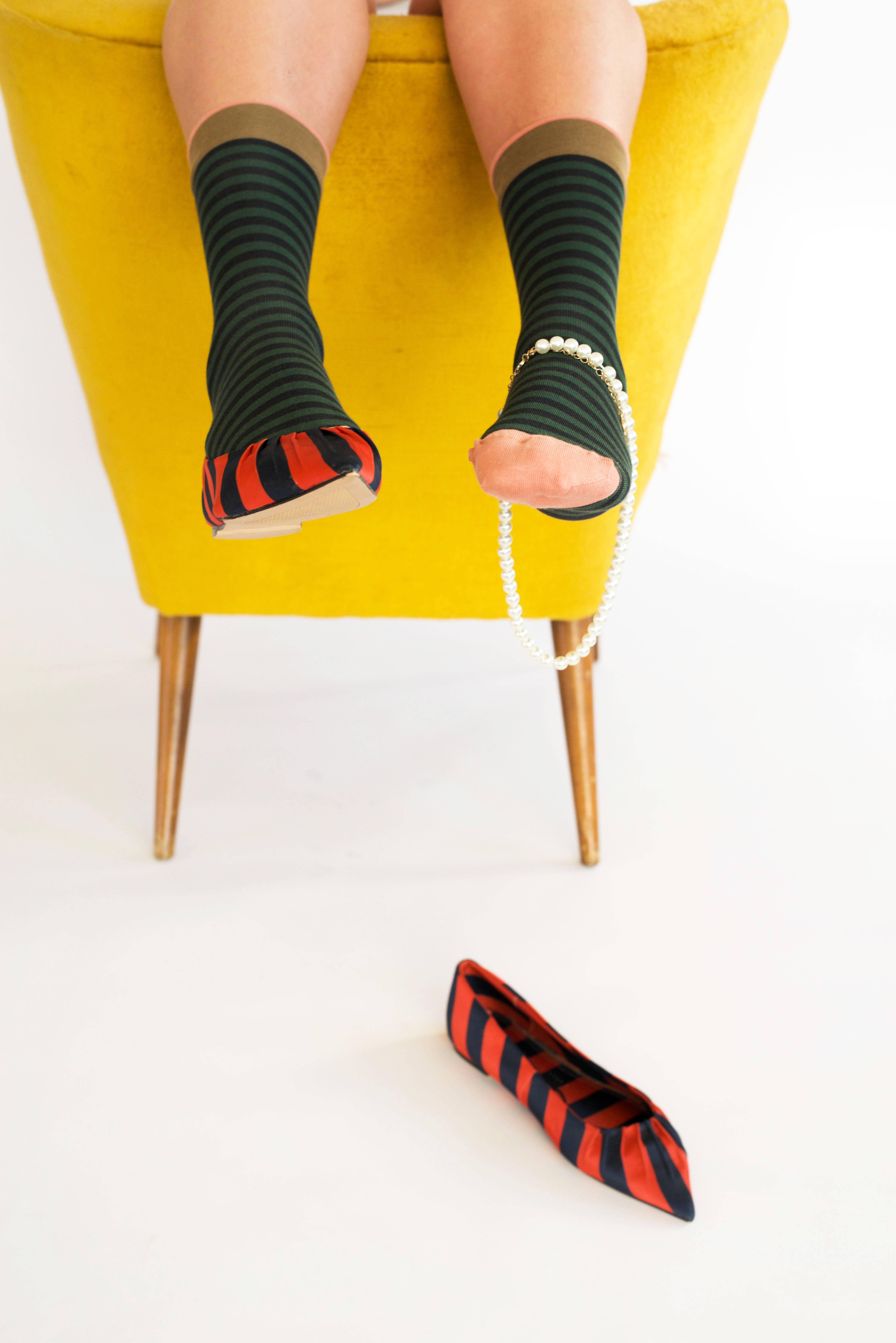 Bonne Maison - Wholesale Sokken - Uniseks - Sok Strepen Nep Zwart1