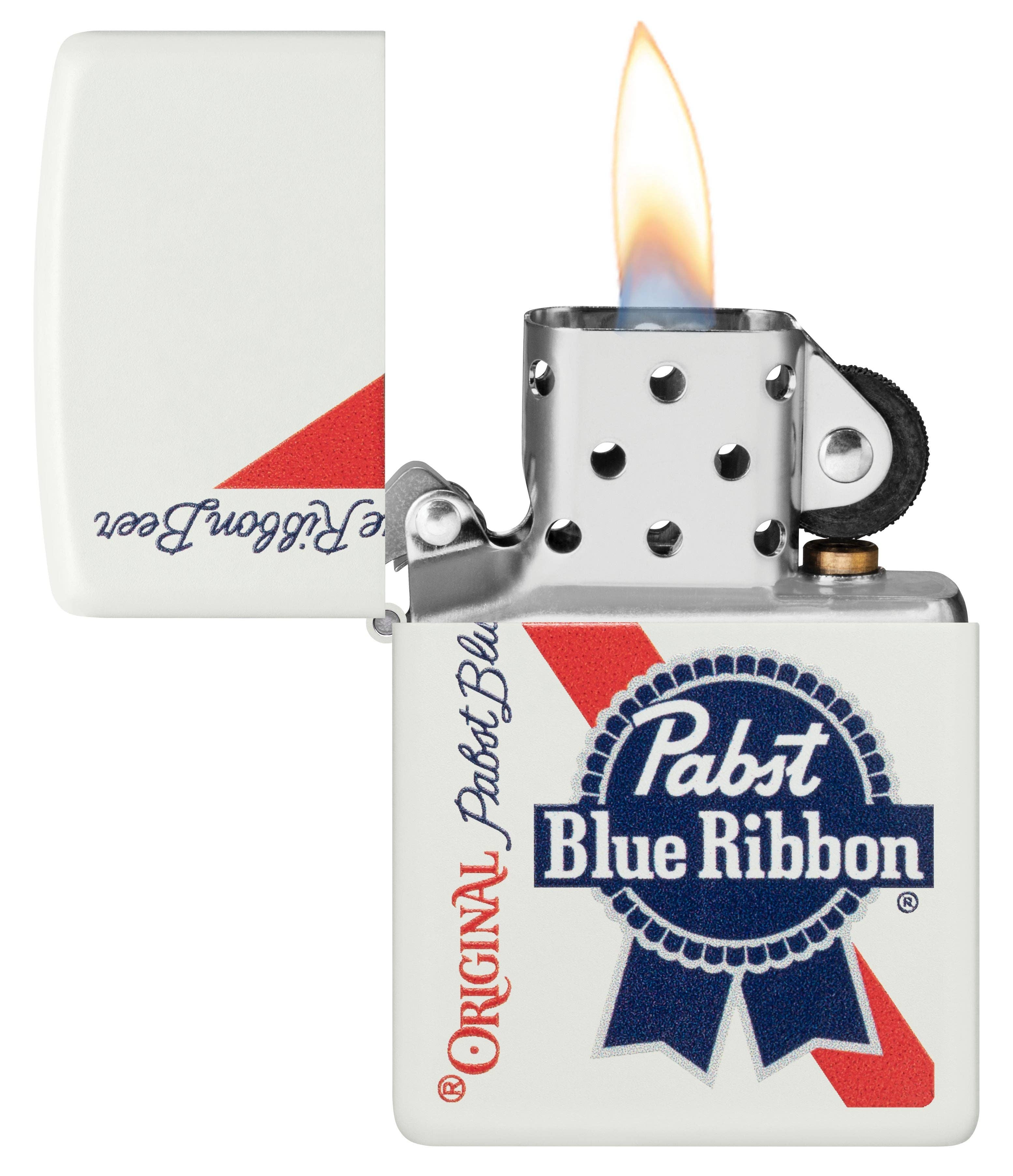 Benhalex - Wholesale Lighter - Zippo Pabst Blue Ribbon Beer, White Matte Color Image Lighter #487462