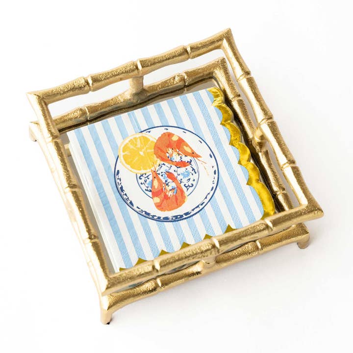 8 Oak Lane - Wholesale Disposable Napkin - Lemon Santorini Paper Beverage Napkin Packs1