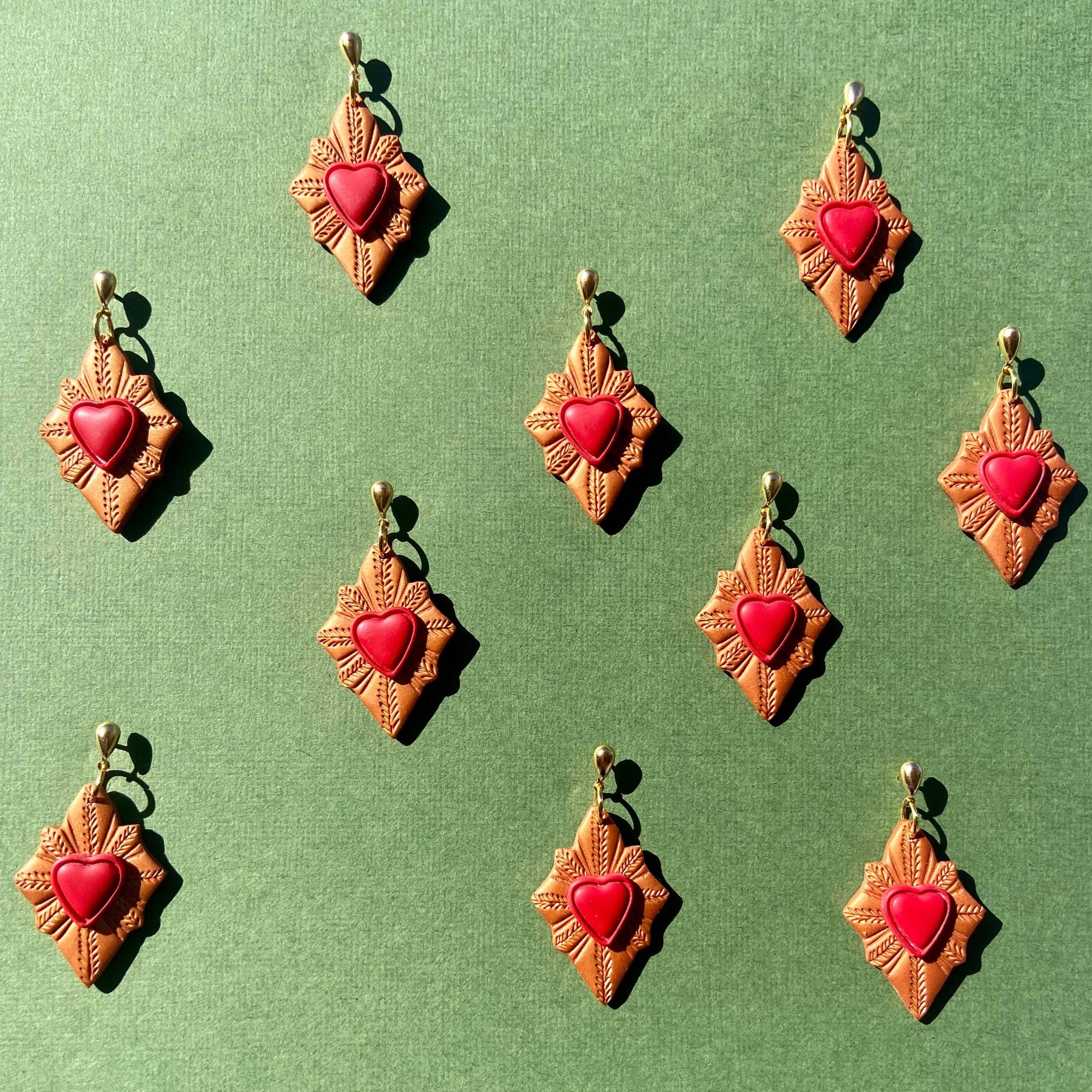 Divine Earth Clay - Wholesale Dangle Earrings - Sagrado Corazon0