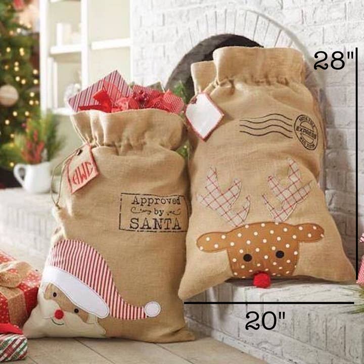 Threaded Pear - Wholesale Gift Sack - Drawstring Santa Sack | 28” x 20”