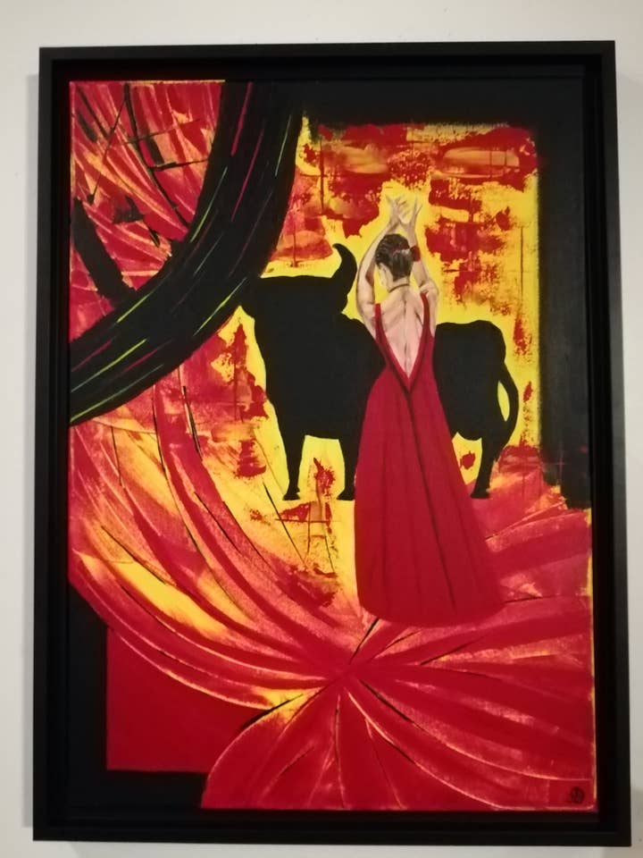 Pittura «Flamboyante Spain» senza cornice per la vendita all'ingrosso da parte di Artedelph