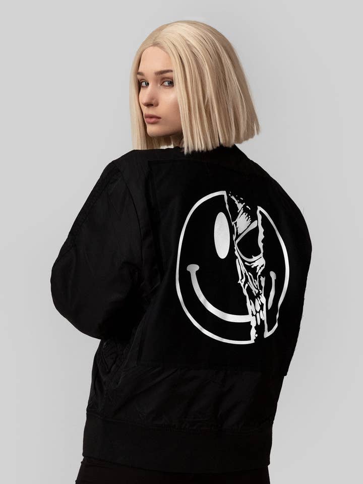 Killer Smiley MA1 Patch Jacket for wholesale by Long Clothing