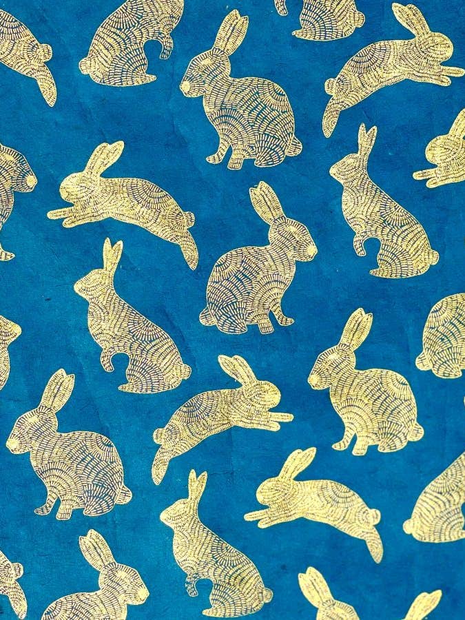 20x30 Hasen, Gold auf dunklem Blaugrün für den Großhandel von Giftsland