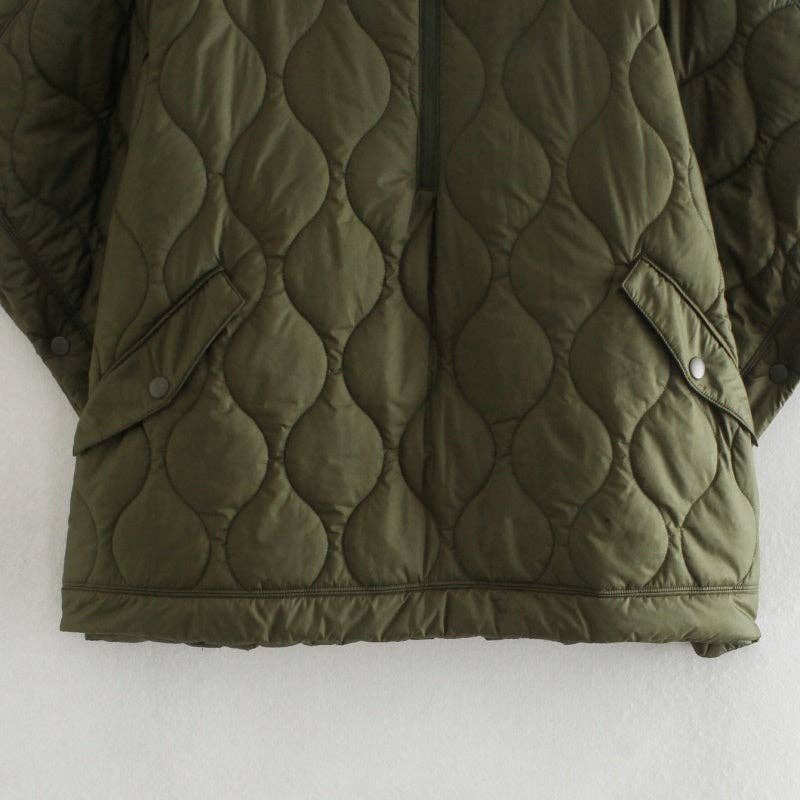 GREEN Cape Style Zip Up Coat for wholesale on Faire10