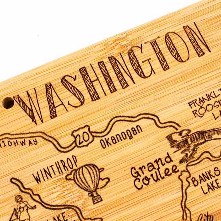 Totally Bamboo - Vendita all'ingrosso Taglieri per formaggio - Tagliere Destination Washington con incisione artistica4