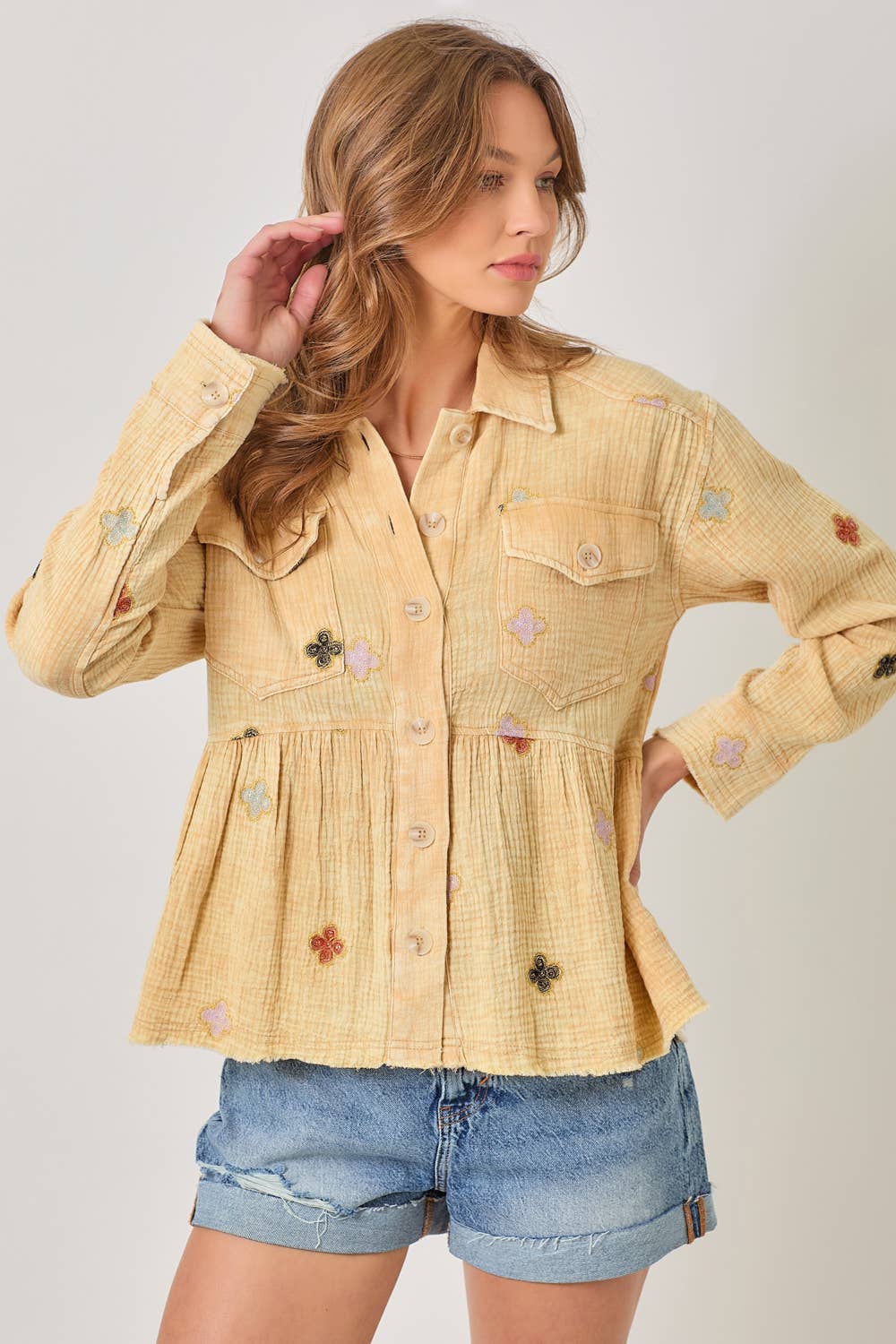 Mystree – Blusão - Mulher por atacado – 61004 Casaco Peplum Lavado13