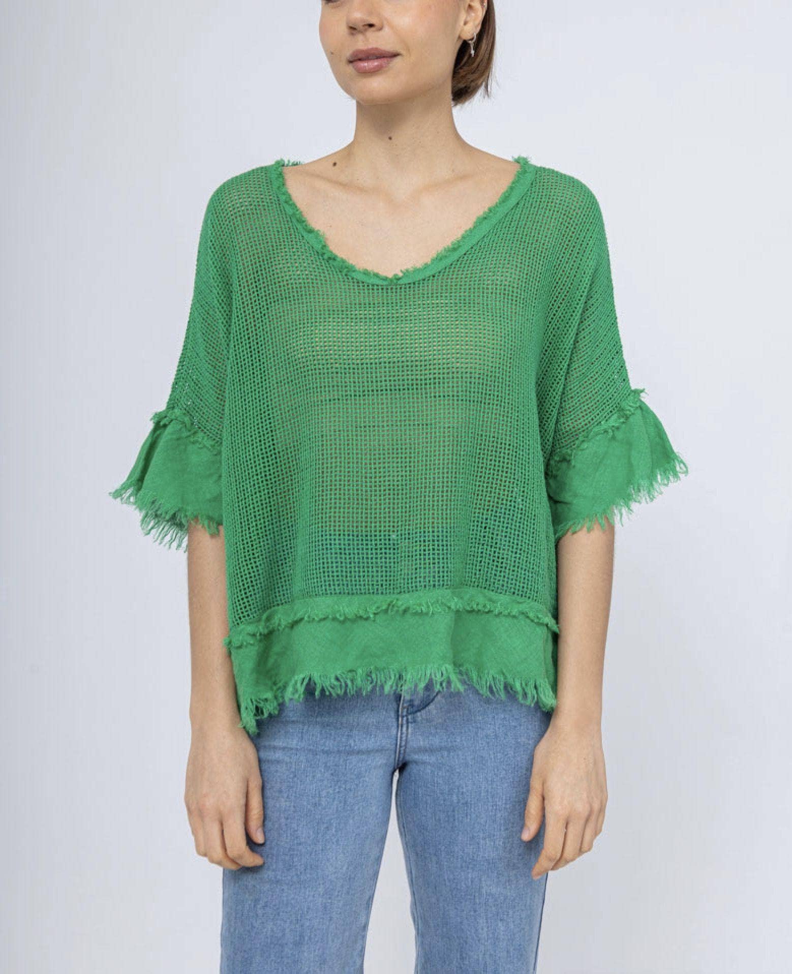 LINEN & COTTON HOUSE – Großhandel Bluse – Damen – TOP AUS BAUMWOLLSTRICK 23911 100 % BAUMWOLLE65