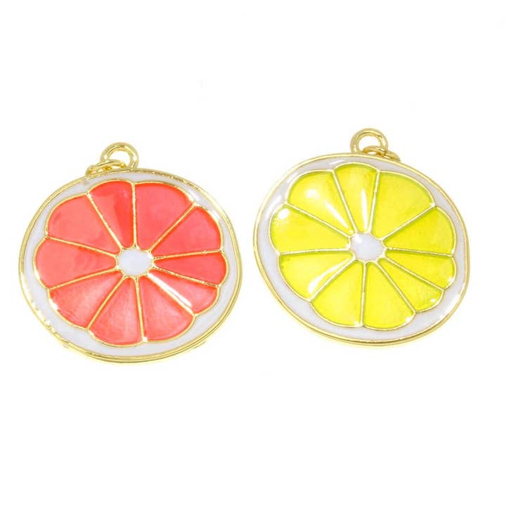 Gold Plated Citrus Charms - Lemon, Lime, Grapefruit CPG2543 for wholesale by Jewel Pledge