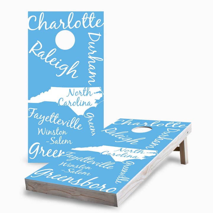 North Carolina State Pride Cornhole Set for wholesale by Skip's Garage