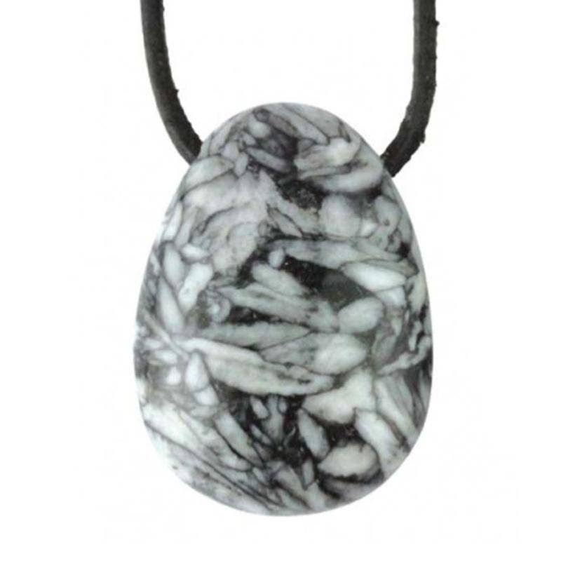 La Boîte à Cailloux - Wholesale Pendant/Charm Necklace - Pinolite pendant Austria A (drilled stone) + cord0