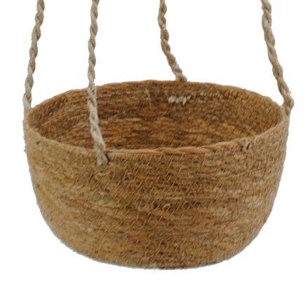Will's Company - Wholesale Hanging Planter - Hanging Hogla Woven Grass Basket Planter - 5.5" D x 36" 1