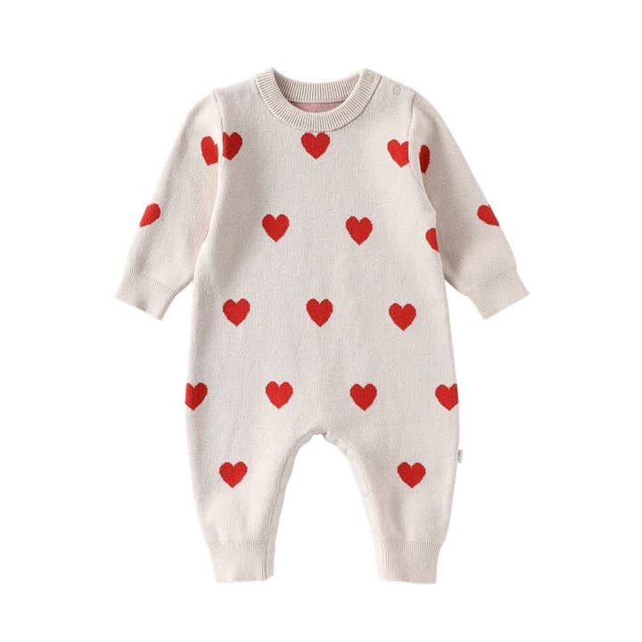 Autumn Arrival Baby Girls Long Sleeves Fruits and Hearts Pattern Thick Rompers for wholesale by MyKids-USA®