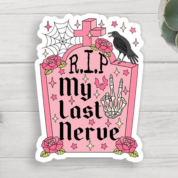 RIP My Last Nerve Vinyl Sticker for wholesale by Expression Design Co