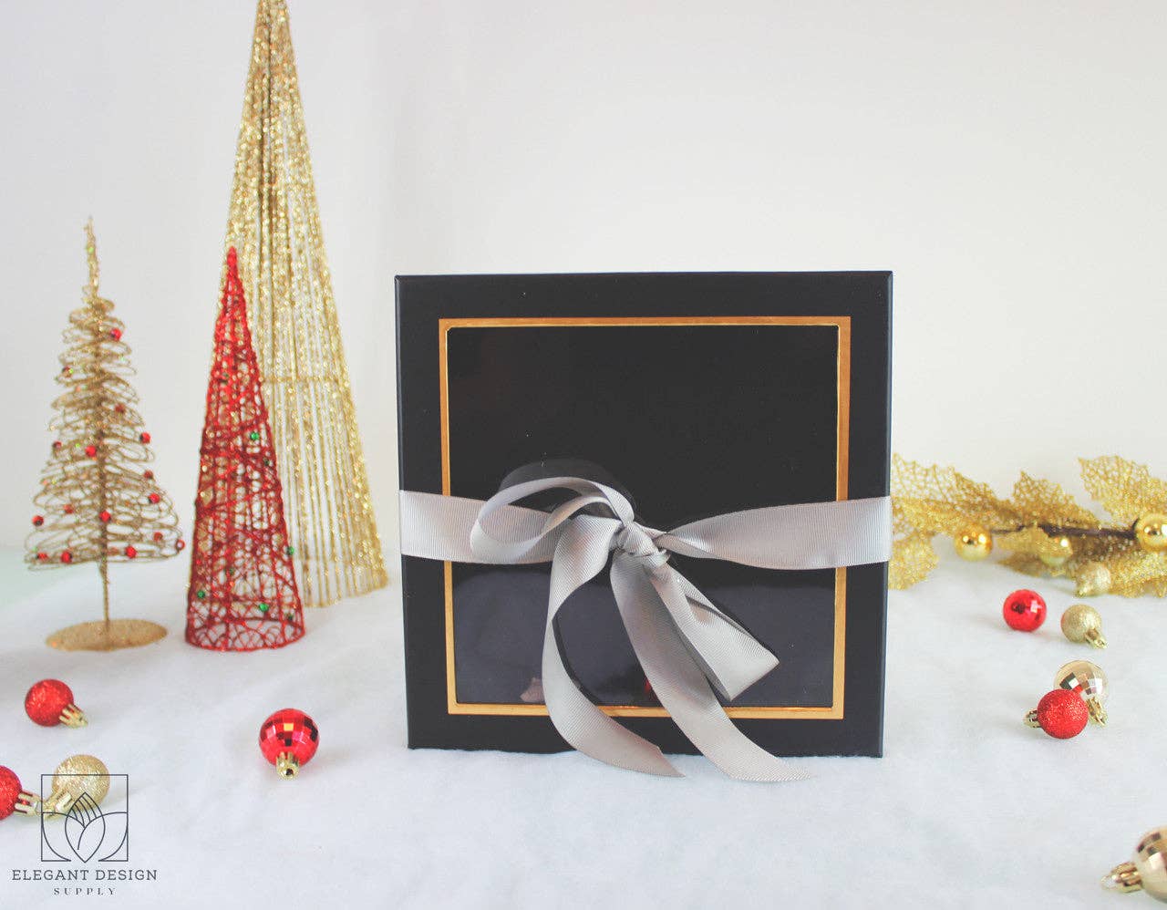 Elegant Design Supply – Caixa de presente por atacado – Caixa de Presente Quadrada com Tampa Transparente e Fita - Várias Cores - Para Arranjos de Flores/ Presentes / Morangos com Chocolate de Luxo34